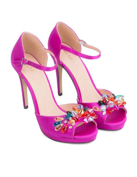 Venta Sandalias Tacon Rosa Fucsia En Stock