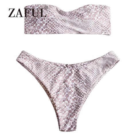 Aliexpress Buy ZAFUL Bandeau Bikini Sexy Stone Print Strapless