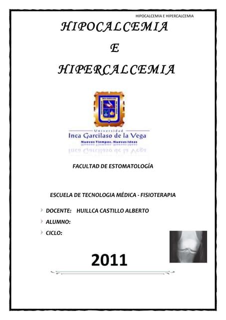 Hipocalcemia E Hipercalcemia Causas Síntomas Y Tratamiento Pdf