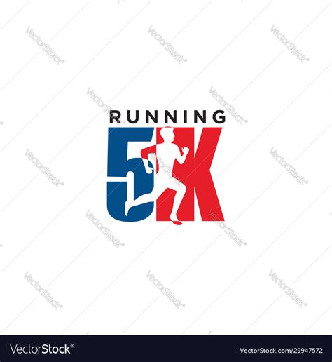 5k run logo design stock symbol running Royalty Free Vector