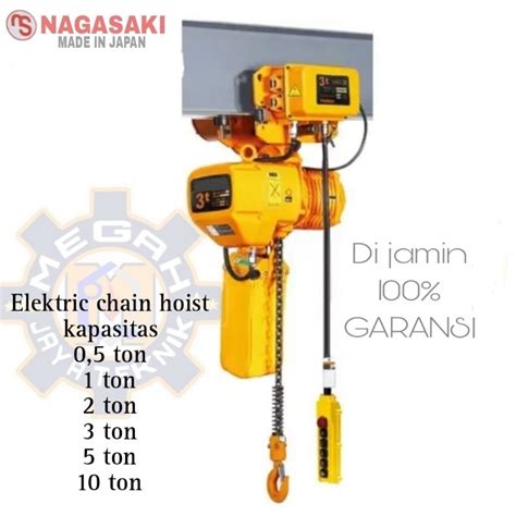 Jual ELECTRIC CHAIN HOIST 2 TON X 6 METER 380 3 PHASE With Troly