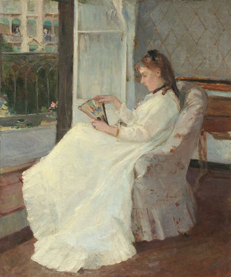 Berthe Morisot Balcony White White Dress Chair Artwork Women