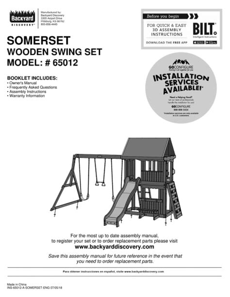 Backyard Discovery Somerset Wood Swing Set