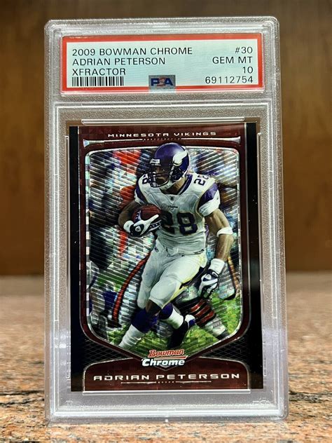 Adrian Peterson Bowman Chrome Xfractor Vikings Refractor Psa