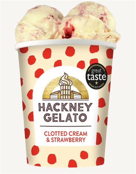 Hackney Gelato Clotted Cream Strawberry Gelato Tub Consort Frozen Foods