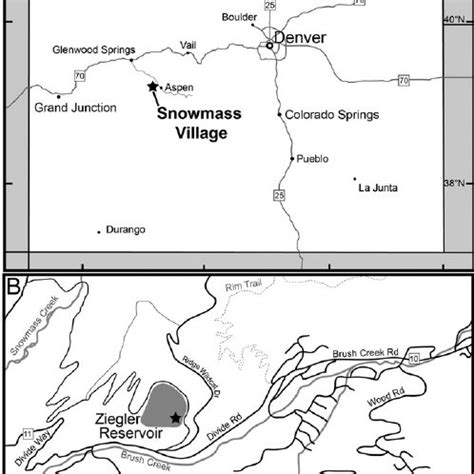 Maps Showing The Location Of A Snowmass Village Within The State Of