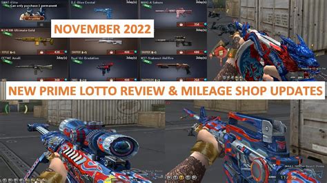 NEW PRIME LOTTO REVIEW NOVEMBER 2022 MILEAGE SHOP UPDATES CROSSFIRE