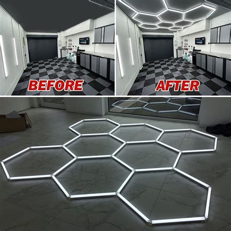 X Hexagon Hex Led Lighting Car Detail Garage Workshop Retail Light