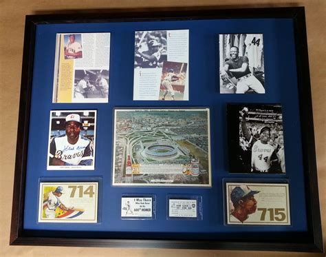 Framed Sports Memorabilia Of The Day Hank Aaron Columbia Frame Shop