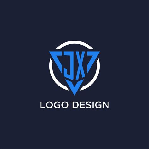 JX Monogram Logo With Triangle Shape And Circle Design Elements