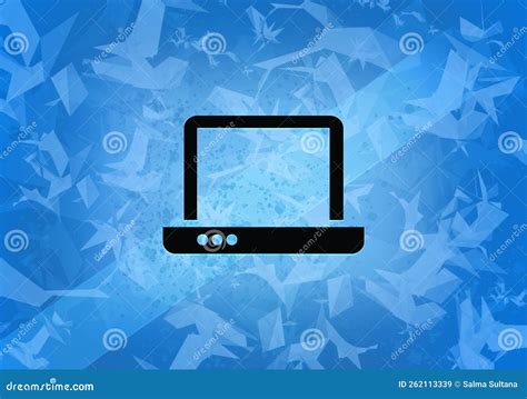 Laptop Aesthetic Abstract Icon on Blue Background Stock Image - Image of abstract, electronic ...