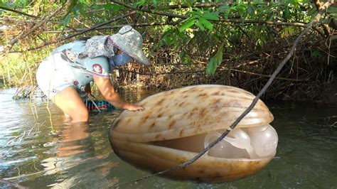 The Girl Opens Up A Wild Mutated River Clam And Marvels At The Beauty