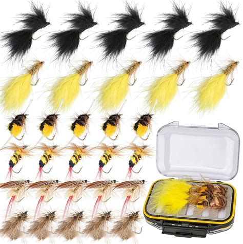 Lingsfire Fly Fishing Dry Flies 30pcs Trout Flies Lures Artificial