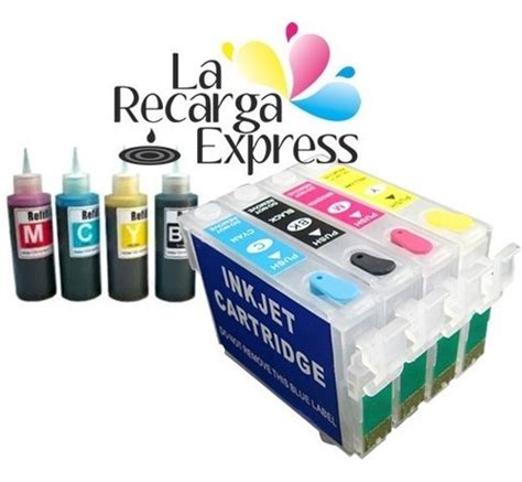 Cartuchos Recargables Epson N Con Tinta Y Jeringas Env O Gratis