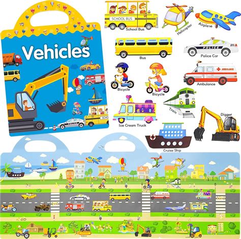 Meanju Autocollants réutilisables Jouets colorés Stickers