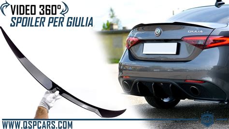 Video Spoiler Posteriore Qspcars Nero Lucido Per Alfa Romeo Giulia