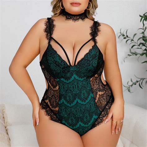 Vestitiy Lace Bodysuit For Women Lingerie Women Nightgowns V Neck Lace