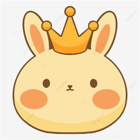 Cute Rabbit Head Wearing A Crown Illustration Rabbit Crown Cute Png