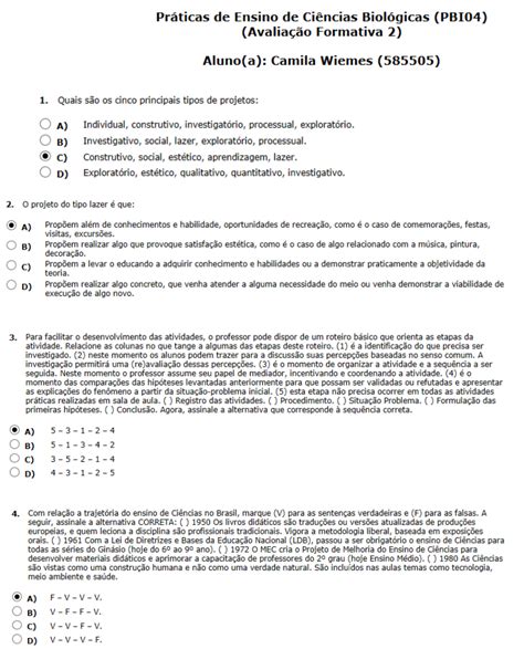 avaliação 2 Metodológia do Ensino de Ciências Biológicas e da Natureza