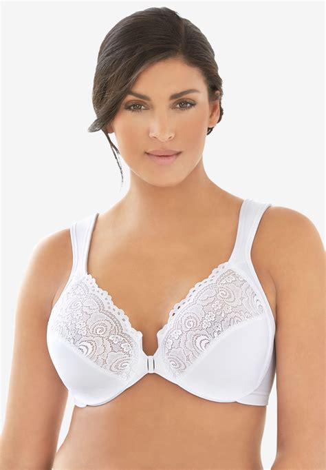 Glamorise® Wonderwire® Front Close Underwire Bra 1245 Plus Size Lace Bras Jessica London