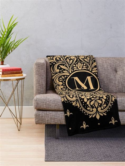 Personalized Monogram With Initial Letter M Gold And Black Luxury