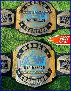 World Tag Team Wrestling Championship Belt Adult Size 2mm Brass Plates