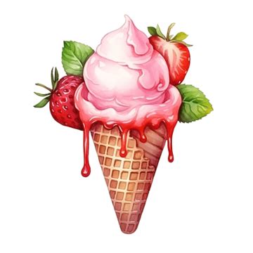 Ice Cream Dripping Png Transparent Falling Strawberry Ice Cream