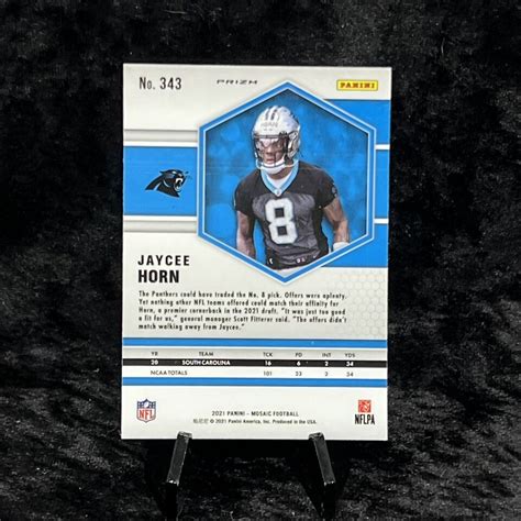 Jaycee Horn Panini Mosaic Silver Prizm Rc Rookie Panthers Ebay