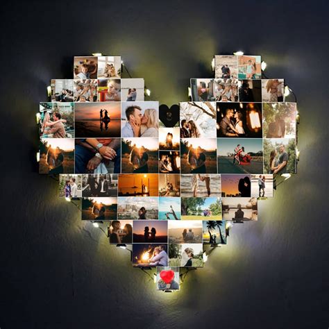 Custom Photo Collage Frame Heart Shaped Frame Photo Wall Hanging