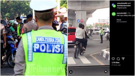 Dua Gadis Boncengan Motor Tak Pakai Helm Lolos Tilang Padahal Sempat