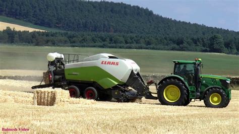 Baling Straw John Deere And Claas Big Square Baler YouTube