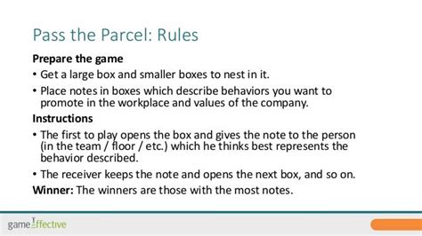 Pass The Parcel Instructions