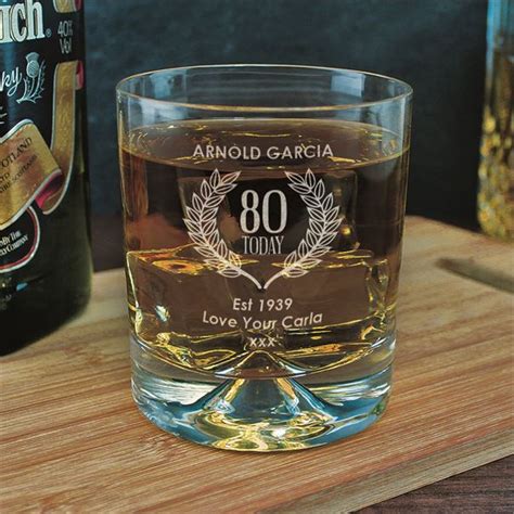 Personalised 80th Birthday Whisky Glass T Store Ltd