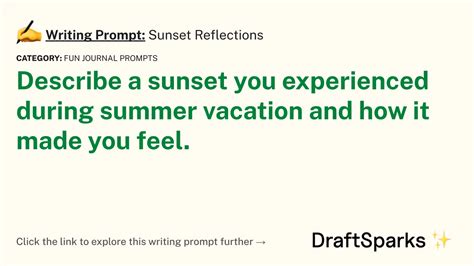 Writing Prompt Sunset Reflections Draftsparks