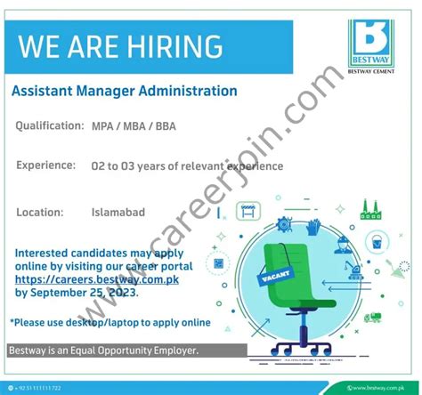 Bestway Cement Ltd Jobs Assistant Manager Administration