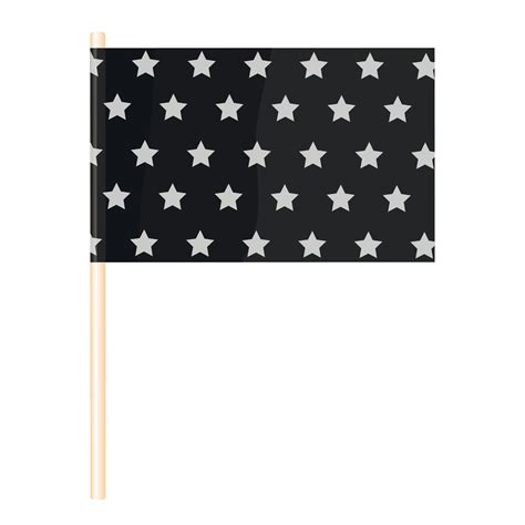 Black flag with stars on a wooden flagpole. Vector 10280099 Vector Art at Vecteezy