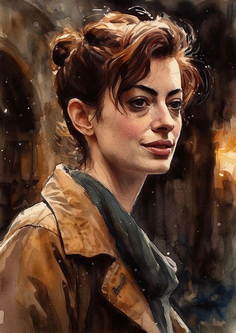 Anne Hathaway Digital Art By Thuy Dinh Thi Fine Art America