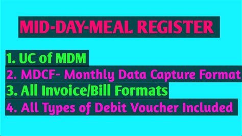 PM POSHAN REGISTER MID DAY MEAL REGISTER Mid Day Meal New Monthly