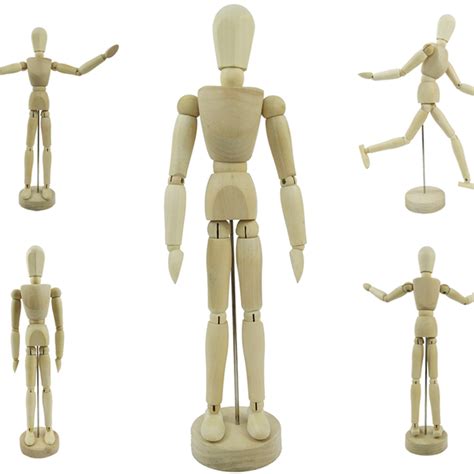 Boneco Articulado Grande 30cm De Madeira Modelo Humano Desenhos Moda