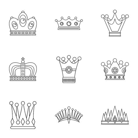 Antique Crown Vector Hd Png Images Antique Crown Icon Set Background