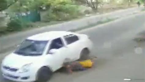 Woman Almost Run Over By Car During Chain Snatching Incident Viral Video