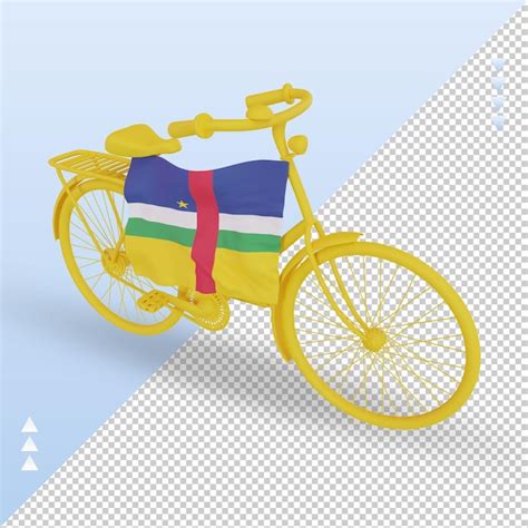 3d bycycle day bandeira da república centro africana renderizando a