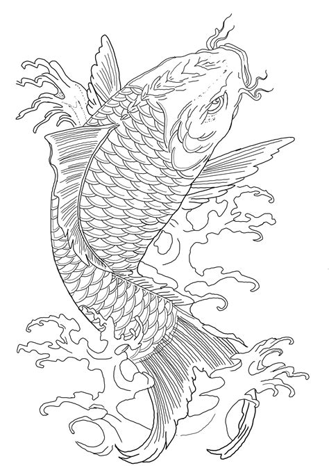 koi fish tattoo drawing 8