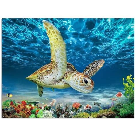 Diy Diamond Painting Tortue De Mer Oc An Complet Kits D Broderie