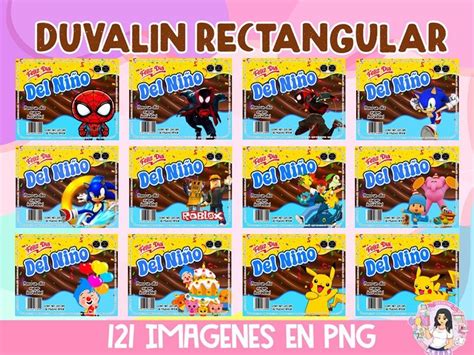 121 Plantillas de Duvalin Gigante Dia del Niño PNG personajes varios