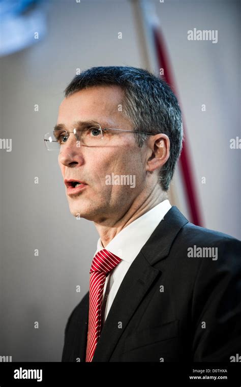 Oslo, Norway. 30/11/2012. Norwegian Prime Minister Jens Stoltenberg during a press conference in ...