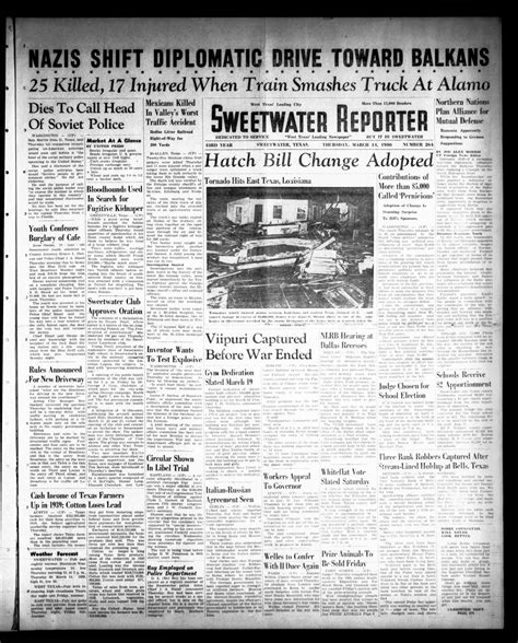 Sweetwater Reporter (Sweetwater, Tex.), Vol. 43, No. 264, Ed. 1