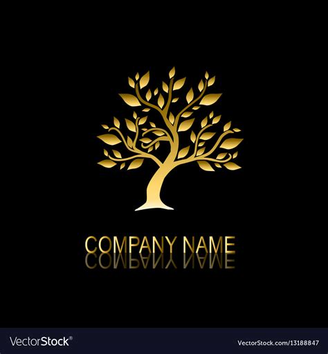 Golden tree symbol Royalty Free Vector Image - VectorStock