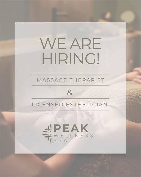 Renu - We’re Hiring! Peak Wellness Spa is growing, and we’re looking