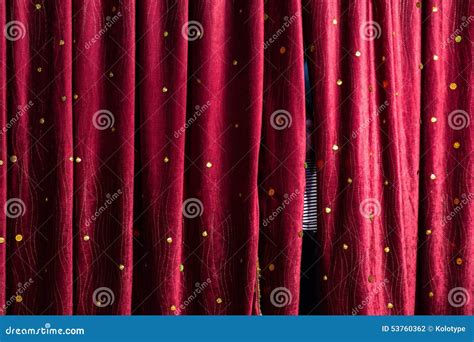 Little Boy Lurking Behind The Stage Curtains Stock Photo Image Of